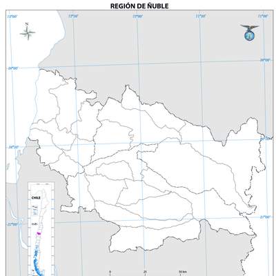 Mapa región de Ñuble (mudo)