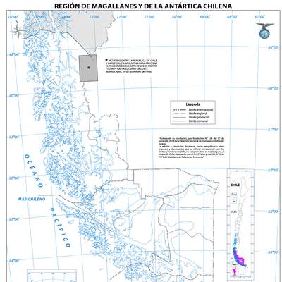 Mapa región de Magallanes y de la Antártica Chilena (mudo)