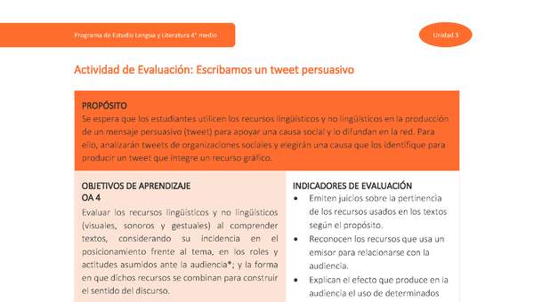 Actividad de Evaluación: Escribamos un tweet persuasivo