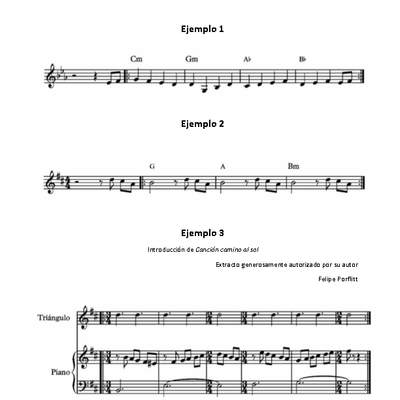 Patrones melódicos y armónicos, ejemplos 1, 2, 3 y 4