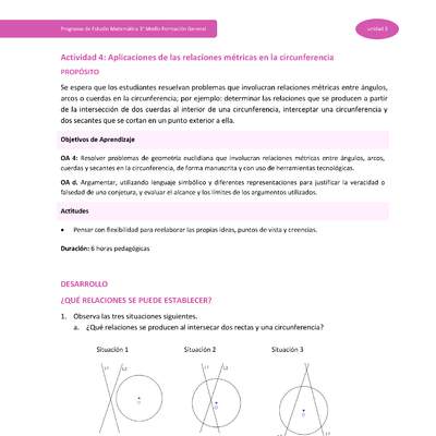 Actividad 4: Aplicaciones de las relaciones métricas en la circunferencia