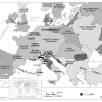 Mapa Europa en el siglo XV