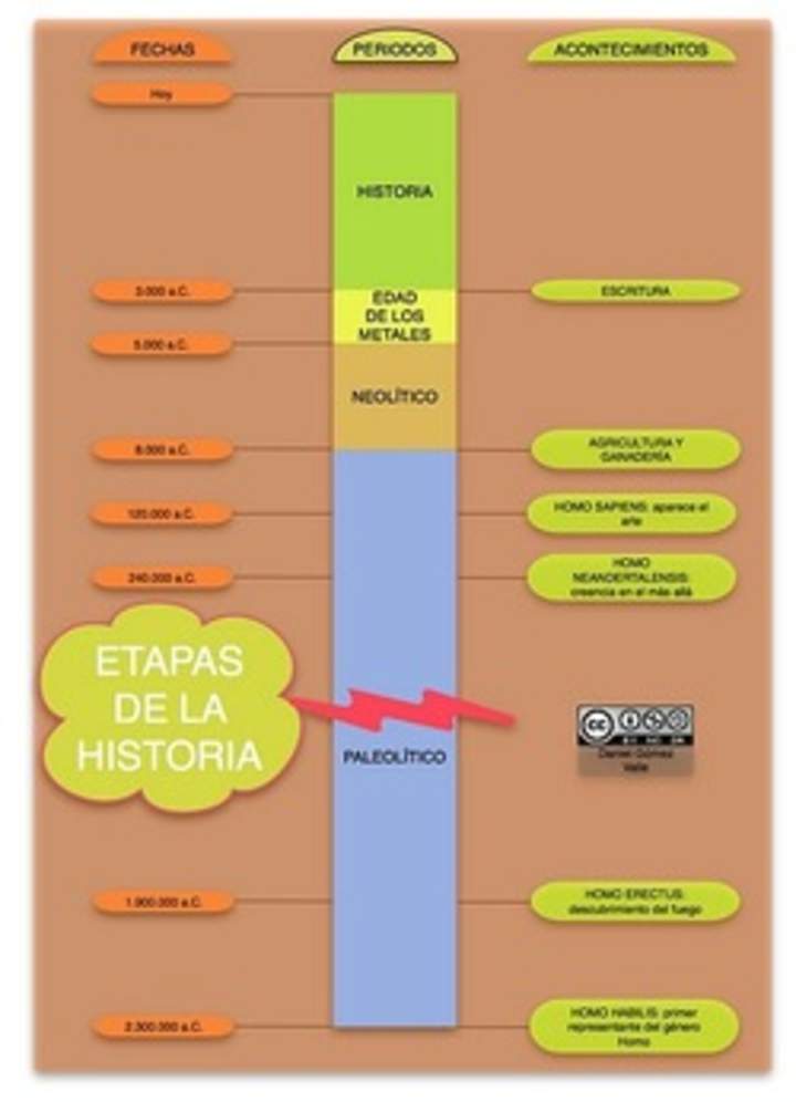 Mapa conceptual etapas de la historia