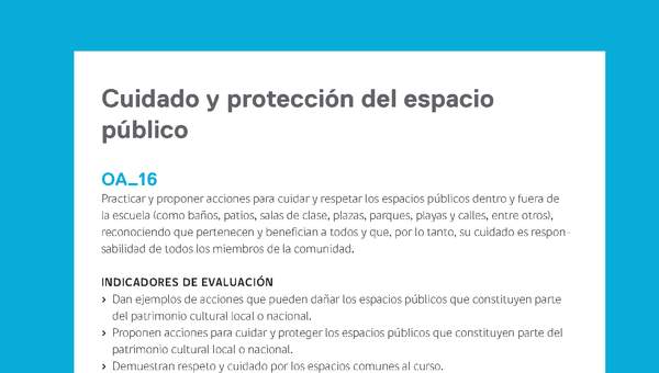 Ejemplo Evaluación Programas - OA16 - Cuidado y protección del espacio público