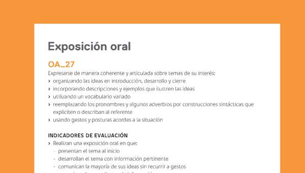 Ejemplo Evaluación Programas - OA27 - Exposición oral