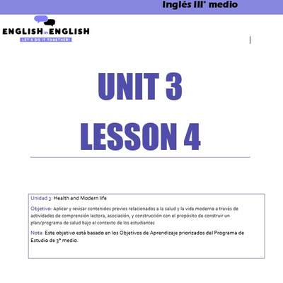 Inglés 3° Medio Unidad 3 - Lesson 4