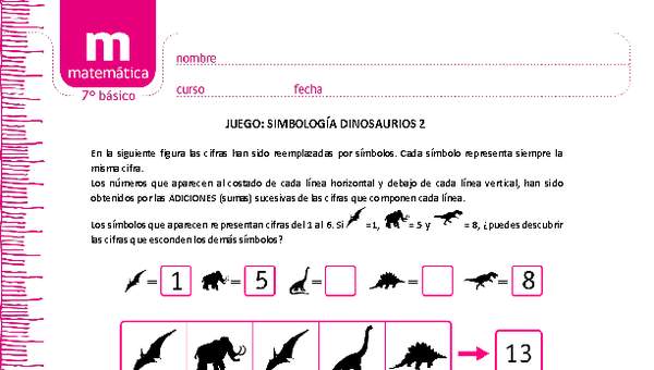 Juego: simbología dinosaurios 2