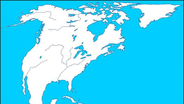 Mapa mudo de América con sus principales ríos