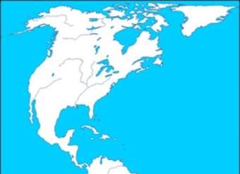 Mapa mudo de América con sus principales ríos