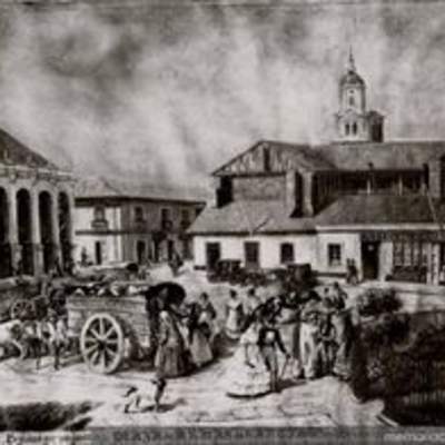 Plaza de Armas de Santiago en el siglo XIX