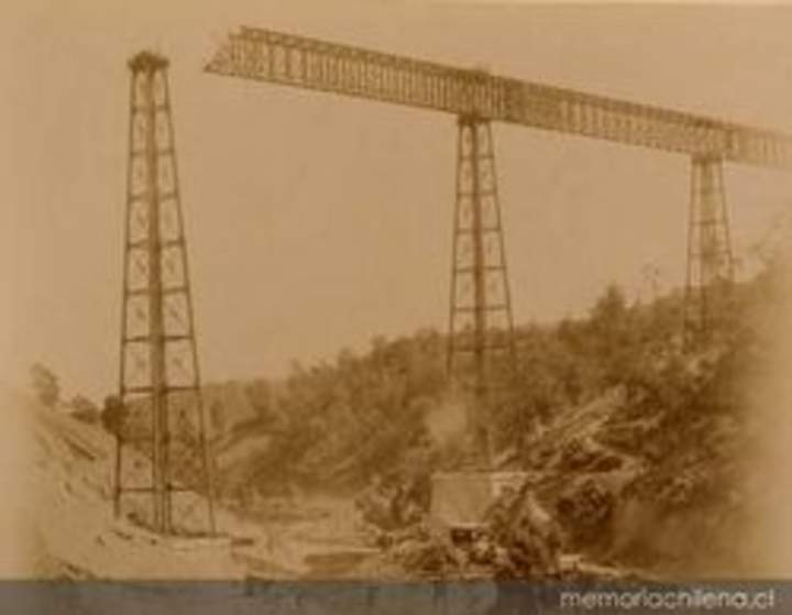 Construcción viaducto del Malleco