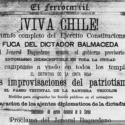 Diario fin Guerra Civil 1891