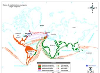 Rutas de exploradores europeos (siglo XV y XVI)