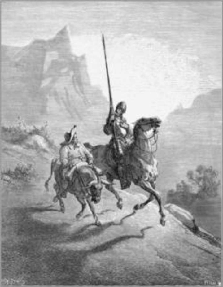 Ilustración: don Quijote y Sancho