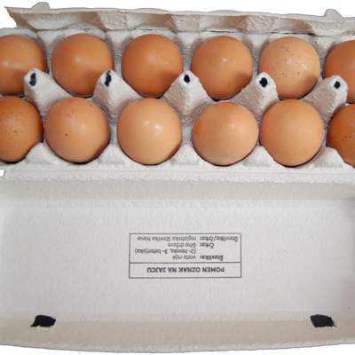 Caja de cartón con huevos