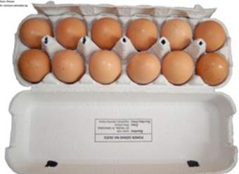 Caja de cartón con huevos