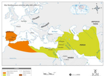 Mar Mediterráneo entre los año 600 y 800 d.C