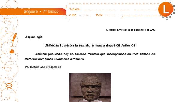 Olmecas tuvieron la escritura más antigua de América
