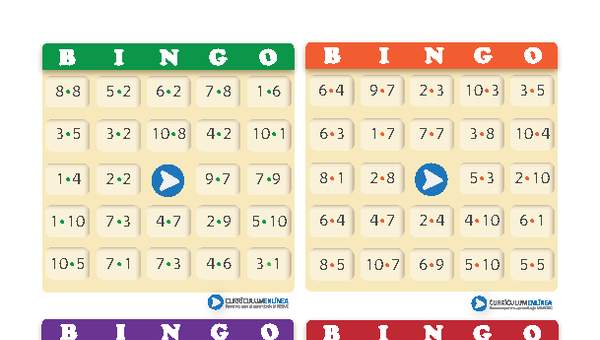 Bingo usando multiplicaciones (VII)