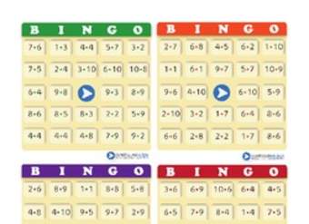 Bingo usando multiplicaciones (XI)