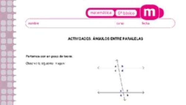 Determinar medida de ángulos entre paralelas