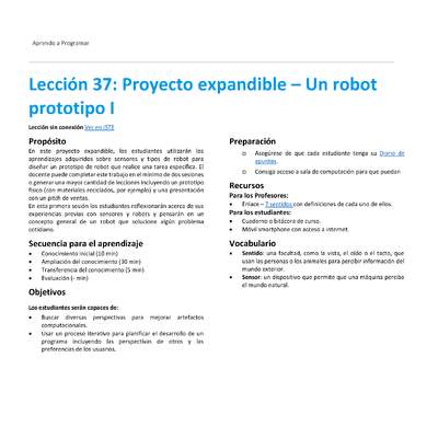 Unidad 4 - Lección 37: Proyecto expandible – Un robot prototipo I