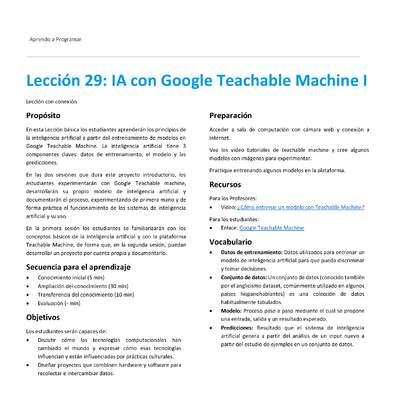 Unidad 2 - Lección 29: IA con Google Teachable Machine I