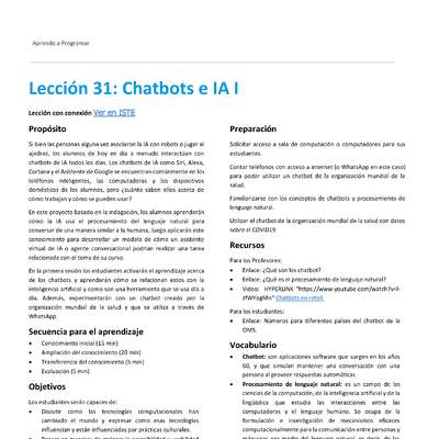 Unidad 2 - Lección 31: Chatbots e IA I