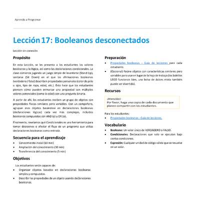 Unidad 1 - Lección 17: Booleanos desconectados