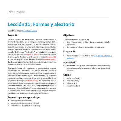 Unidad 1 - Lección 11: Formas y aleatorio