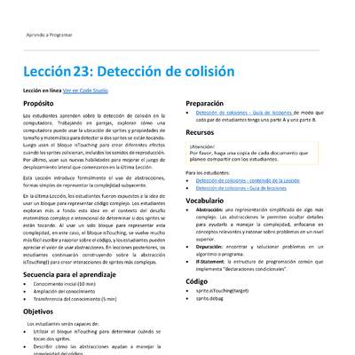 Unidad 2 - Lección 23: Detección de colisión