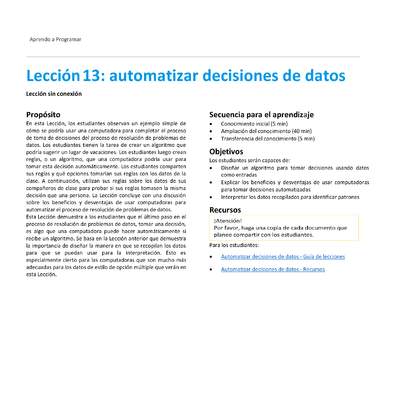 Unidad 1 - Lección13: automatizar decisiones de datos