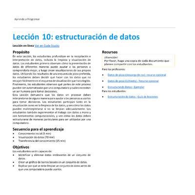 Unidad 1 - Lección 10: estructuración de datos