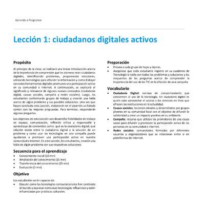 Unidad 1 - Lección 1: ciudadanos digitales activos