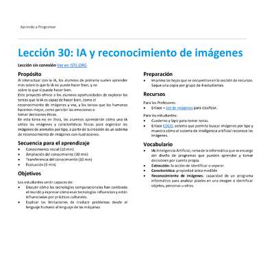 Unidad 4 - Lección 30: IA y reconocimiento de imágenes