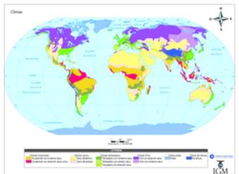 Mapa con climas del mundo a color