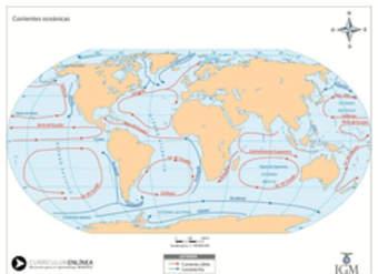 Mapa corrientes oceánicas