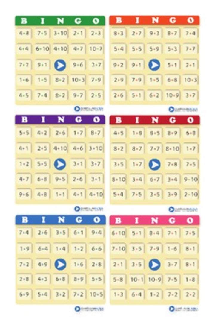 Juego: bingo compuesto de adiciones (I)