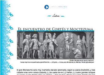 Lectura sobre el encuentro entre Cortés y Moctezuma