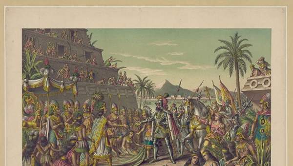 El encuentro de Cortés y Moctezuma