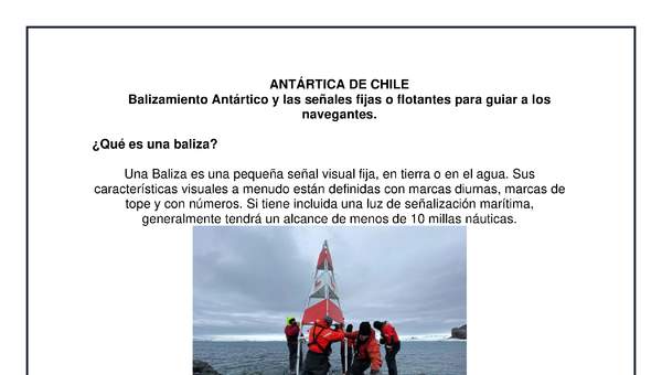 Balizamiento Antártico y las señales fijas o flotantes para guiar a los  navegantes