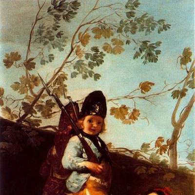 Niños jugando a los soldados de Francisco de Goya