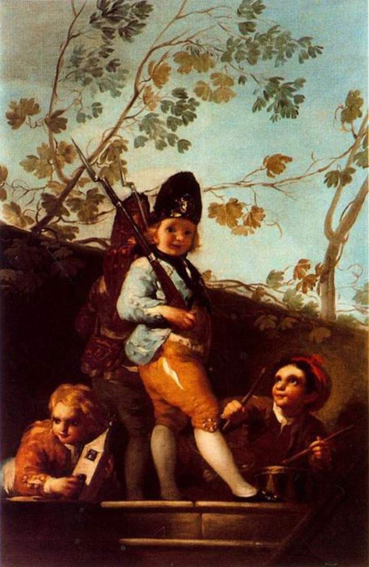 Niños jugando a los soldados de Francisco de Goya