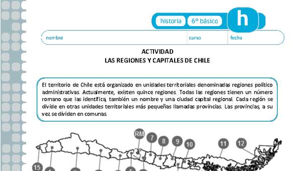 Las regiones y capitales de Chile