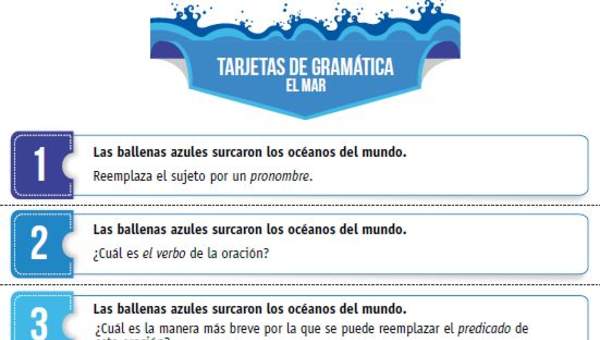 Tarjetas de gramática: El mar