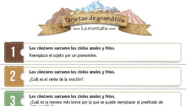 Tarjetas de gramática: La montaña