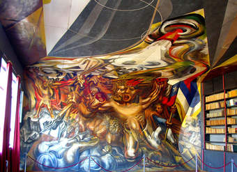 Mural de Siqueiros en Escuela México, Chillán