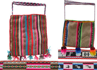 Textiles Aymara Chuspas y fajas