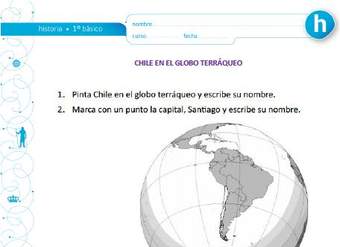Chile en el globo terráqueo