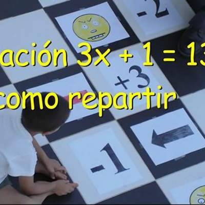 Ecuación 3x - 1 = 13 como repartir